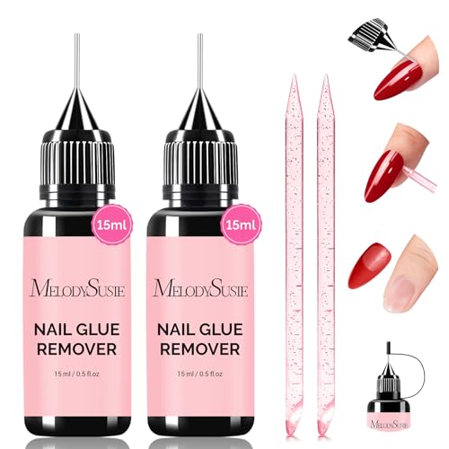MelodySusie Acetone Free Nail Glue Remover for Press On Nails - 2 Pack (15ml)