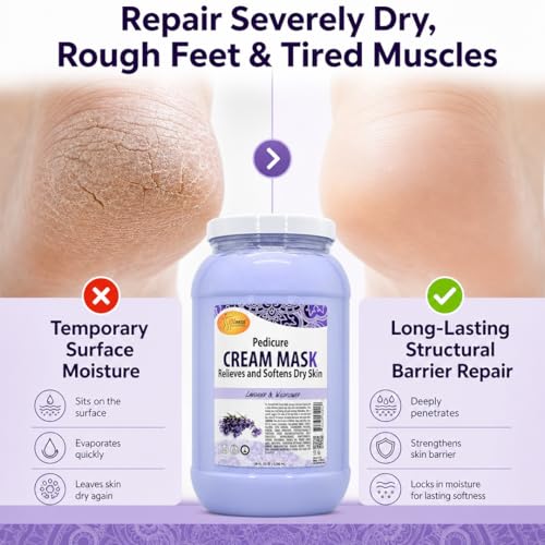 SPA REDI Pedicure Cream Mask & Massage Lotion - Lavender & Wildflower (128 oz)