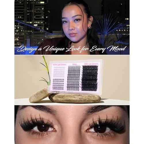 Lash Clusters Kit with Spikes Wispy Lash Extension Kit with Bottom Lashes 100D Eyelash Clusters 380PCS Volume Eyelash Extension Kit Spiky Lashes Clusters Kit with 2-IN-1 Lash Glue, Tweezers