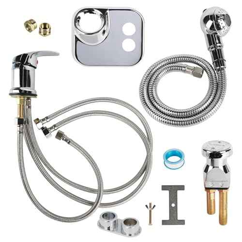 Salon Shampoo Bowl Faucet Vacuum Breaker Kit, Faucets for Shampoo Bowls with Hose and Sprayer Replacement Part, Hair Salon Faucet Sprayer Hose Set