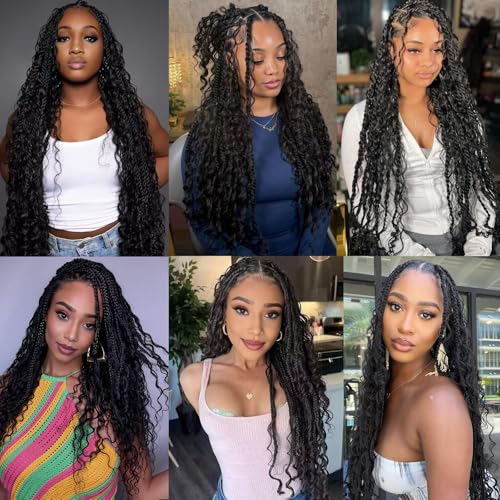 ZRQ Deep Wave Crochet Hair 18 Inch 3 Packs Natural Black