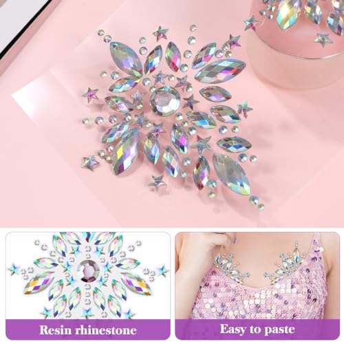 Rhinestone Body Gems Stickers - Reusable Face & Chest Jewelry