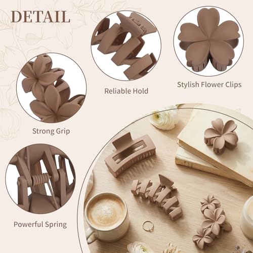 SMKSL 8 Pcs Flower Hair Clips Set for All Hair Types