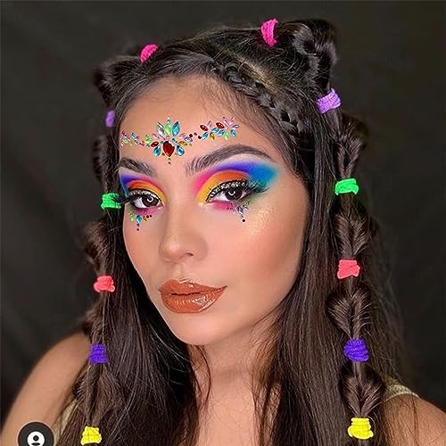 Face Gems 6 Sets Mermaid Face Jewels Self Adhesive Festival Gem Stickers Eyes Body Face Stickers Crystal Festival Accessory for Carnival, Party, Halloween