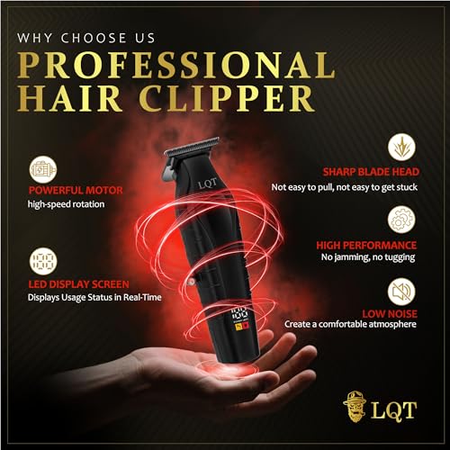 Valentines Day Gifts for Him Professional Hair Trimmer for Men Cordless Beard and Mustache Zero Gap Trimmer Rechargeable Electric T Liners Clippers with Led Display and Luxury Gifts Box
