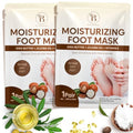 Hydrating Foot Mask Socks for Dry Cracked Feet with Shea Butter & Jojoba Oil - 2 Pairs