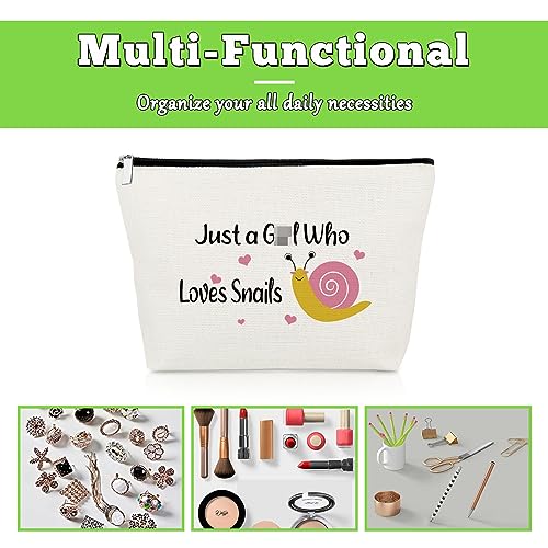 Snail Gifts Snail Lovers Gifts Makeup Bag Snail Themed Gifts Daughter Birthday Gifts Cosmetic Pouch Animal Lovers Gifts Snail Gifts for Snail Lovers Sister Friend Christmas Graduation Gifts