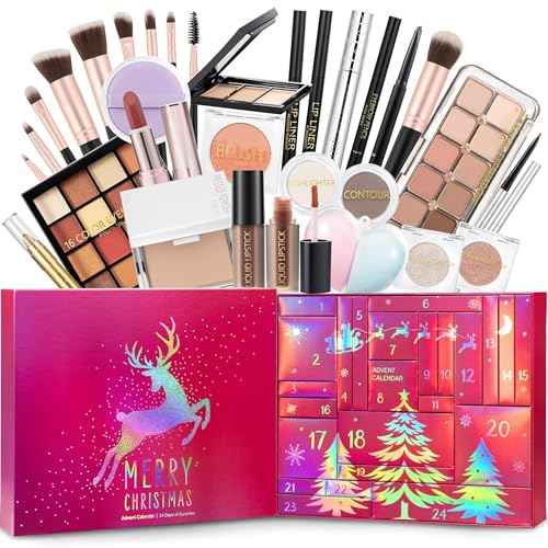 Makeup Advent Calendar 2025, 24 Days Advent Beauty Calendar for Adults Women Teen Girl Gifts Trendy Stuff Christmas Countdown Calendars Holiday Surprise Gift for Mom Wife Girlfriend Friends Her Sister