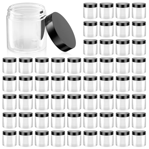60 Pack 4 Oz Clear Plastic Containers with Lids BPA Free