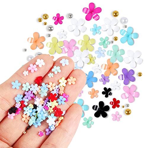 BELICEY 300Pcs 3D Wood Pulp Flower Nail Art Charm Butterfly Nails Art Flower Nail Charms Clear Bow Butterfly Nailfor Nail Art Decoration & DIY Crafting Design