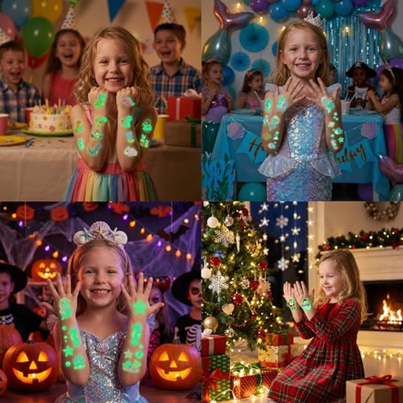 380pcs Luminous Temporary Tattoos for Kids - Glow Party Favors