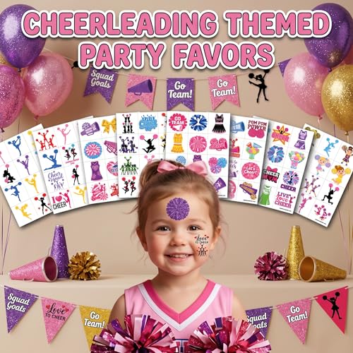 96 Piece Cheerleading Temporary Tattoos for Kids