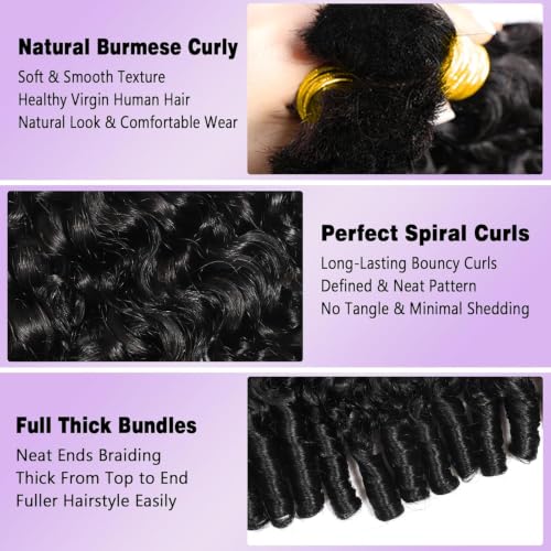Omiliyah 15A Virgin Burmese Curly Braiding Hair - 2 Bundles Water Wave
