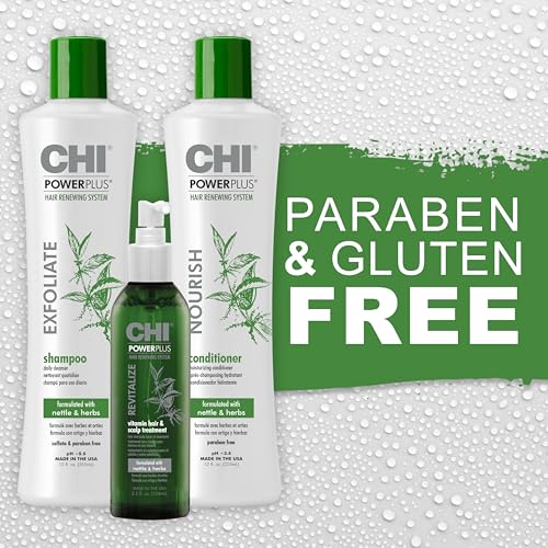 CHI PowerPlus Renewing Haircare Starter Kit, Includes Shampoo, Conditioner & Scalp Treatment, Anti-Shedding & Healthy Hair Renewal System