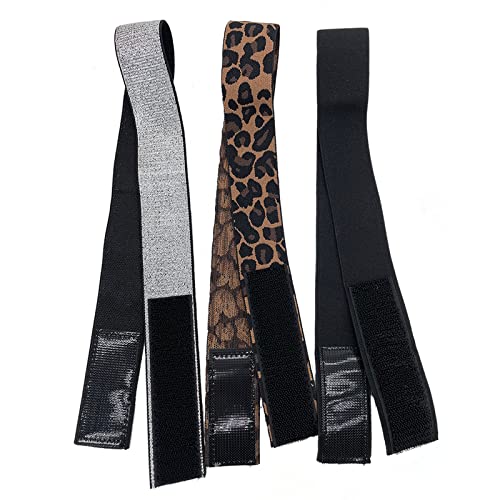 Elastic Wig Bands Set of 3 - Lace Melting & Edge Lay Wraps - Silver, Leopard, Black