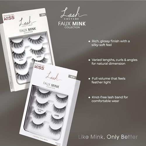 KISS Lash Couture Sequin 16mm False Eyelashes, 4 Pairs