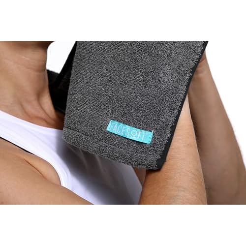 FACESOFT 2X Pro Infused Charcoal Detox Sweat Towel - Double Activated Charcoal for Deeper Detox - Absorbent Exercise Towel for Gym and Sports - Beauty - 1 Pc