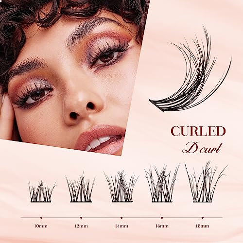 Higu clace Cluster Lashes 140Pcs, 3D Multiple Layers Eyelash Clusters Mix12-18mm, Fluffy Lash Clusters D Curl, Curled and Lightweight DIY Lash Extension Large Tray (3D Curled Mix12-18mm)