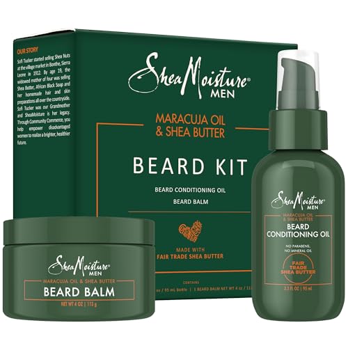 SheaMoisture Beard Care Gift Set ??Natural Beard Oil & Beard Balm Scented with Essential Oils, Gift for Men (2 Piece Set)