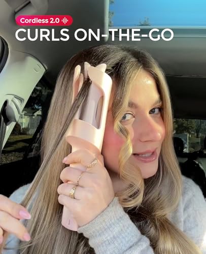 TYMO CurlGo Cordless Automatic Curling Iron - 1 Inch Rotating Wand