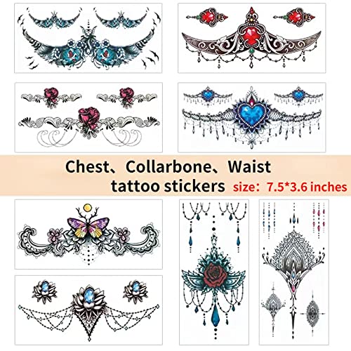 Temporary Tattoo Stickers - 20 Sheet Flower Design Set