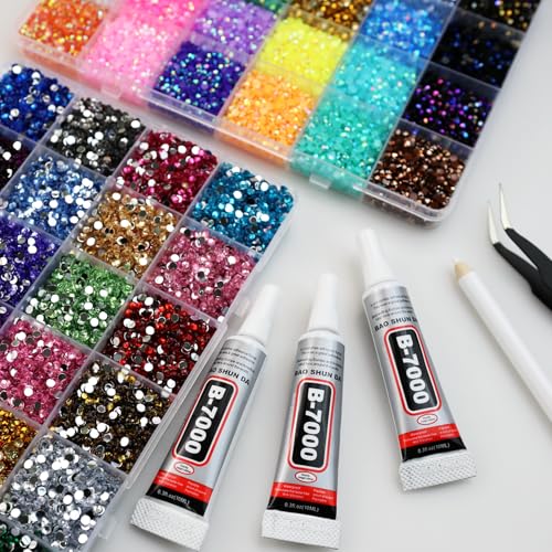 50000Pcs AB Coated Resin Rhinestones - 3mm Flatback Gems for Crafting