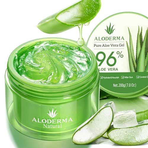 Aloderma Pure Aloe Vera Gel 96% Organic - Face Moisturizer & Scalp Treatment