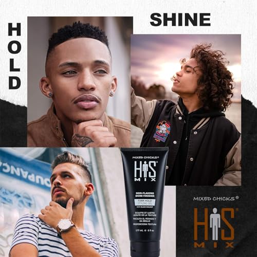 Mixed Chicks HIS MIX Shine Finisher Firm Hold Hair Styling Gel for Men, 6 fl. oz. / 177 ml.