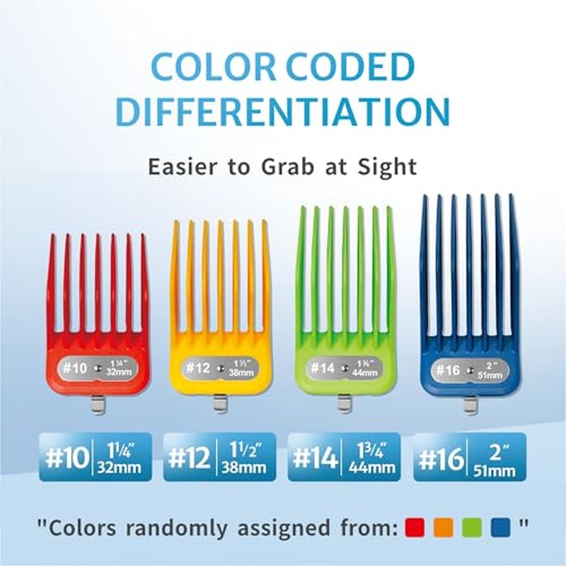 Andis Clipper Guards Set #10-#16 Color Coded (4-Pack)
