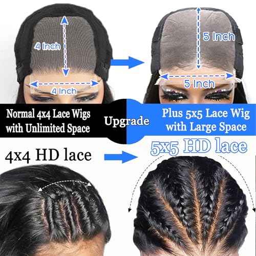 Bob Wig Human Hair Wear and Go 5x5 HD Lace Closure Curly Wigs for Black Women Chocolate Brown Lace Front Deep Wave Glueless Wigs Human Hair Pre Plucked Pre Cut 10Inch