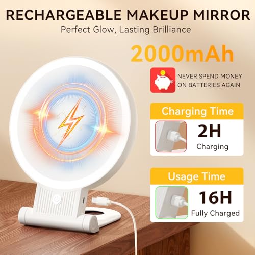 Auxmir 1X/20X Magnifying Mirror with LED Light & Tweezers