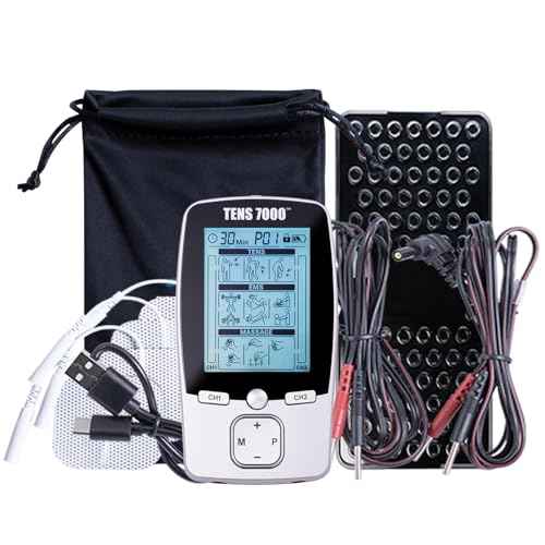 TENS 3-in-1 Combo Unit Muscle Stimulator, EMS Massager Machine for Shoulder, Neck, Sciatica and Back Pain Relief, Electronic Pulse Massage with 36 Customizable Programs and 4 Electrode Pads