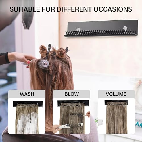 Black Hair Extension Holder Rack with Suction Cups for Wefts & Clips - AIHOPESTO