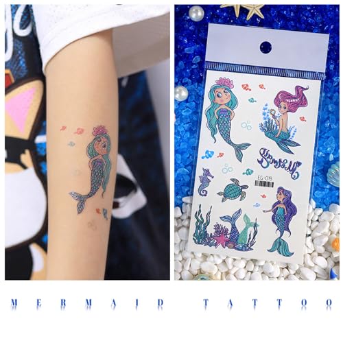 Glitter Temporary Tattoos for Kids - Waterproof Mixed Designs
