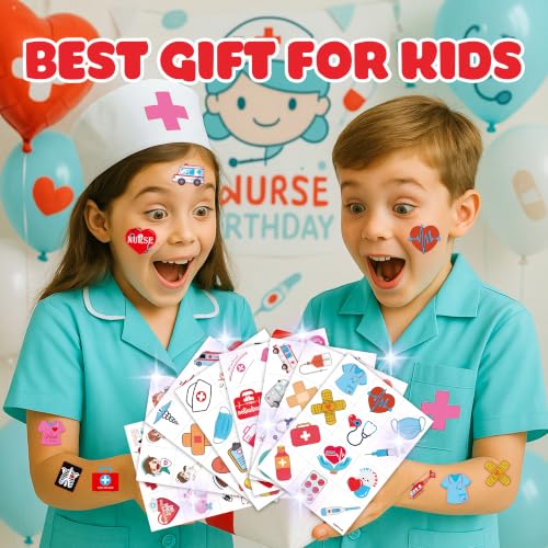 96 PCS Nurse Temporary Tattoos for Kids Party Favors