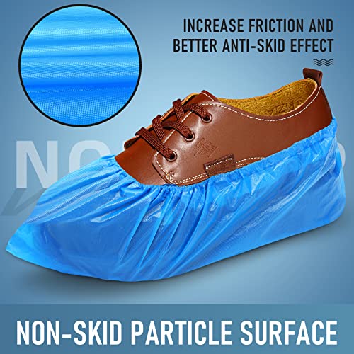 Buself Shoe Covers Disposable Non Slip - Pack of 100 (50 Pairs), Premium Waterproof and Recyclable Shoe Booties Covers for Indoors, Fits Up To 11 US Men and 13 US Women Size