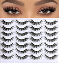 Cat Eye Lashes 14 Pairs Wispy 3D Strip Eyelashes D Curl