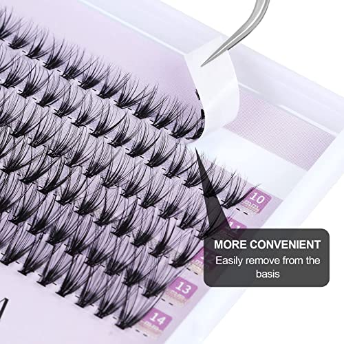 KISSXIAOYA Cluster Eyelashes Extensions, 240pcs 40D 0.07D Curl Soft Individual Lashes Natural False Eyelashes Cluster DIY Eyelash Extension (240pcs, 11mm)