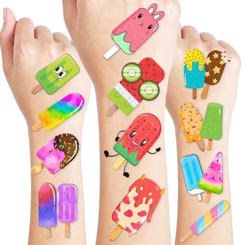 96PCS Ice Cream Temporary Tattoos for Kids - Summer Party Favors
