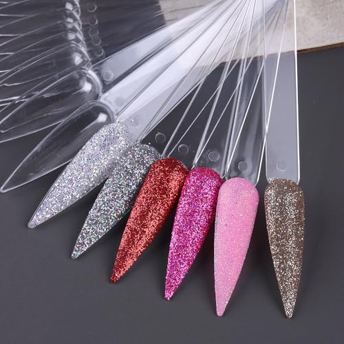 150 Pcs Nail Swatch Sticks with Ring - Stiletto Tips