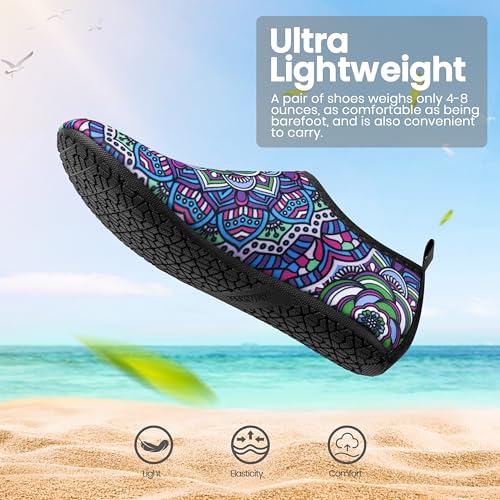 SEEKWAY Water Shoes Women Men Adult Quick-Dry Aqua Socks Barefoot Non Slip for Beach Swim River Pool Lake surf Black SK002(U)