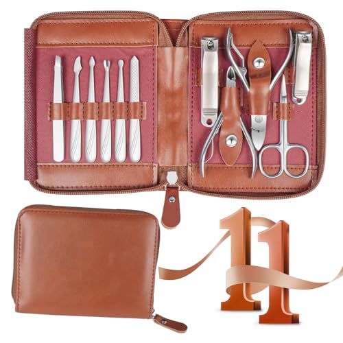 11-Piece Stainless Steel Nail Clipper Set for Men & Women
