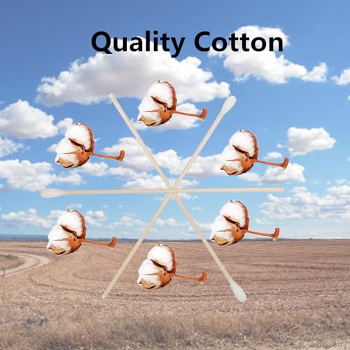 6 Inch Cotton Swabs - 500pcs Wooden Handle for Cleaning & Makeup
