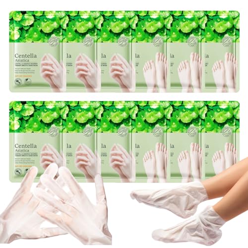 Moisturizing Hand & Foot Masks for Dry Cracked Skin - 12 Pack Set