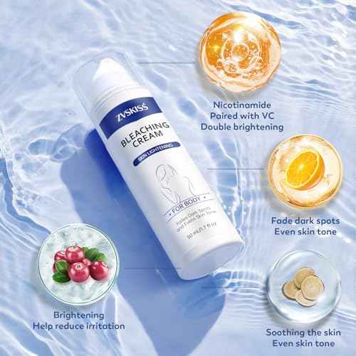 Skin Bleaching Cream - for Intimate Areas & Body, Vitamin C Dark Spot Remover for Underarms, Knees, Elbows, Inner Thighs, Bikini Line, Sensitive Skin Lightening Cream- 1.7fl oz