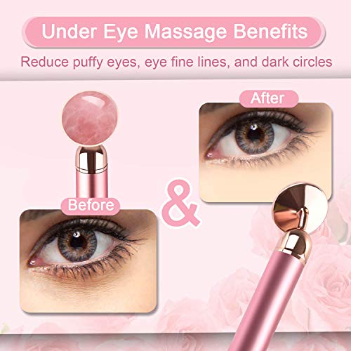 Electric Vibrating Jade Facial Roller - 2 in 1 Face & Eye Massager