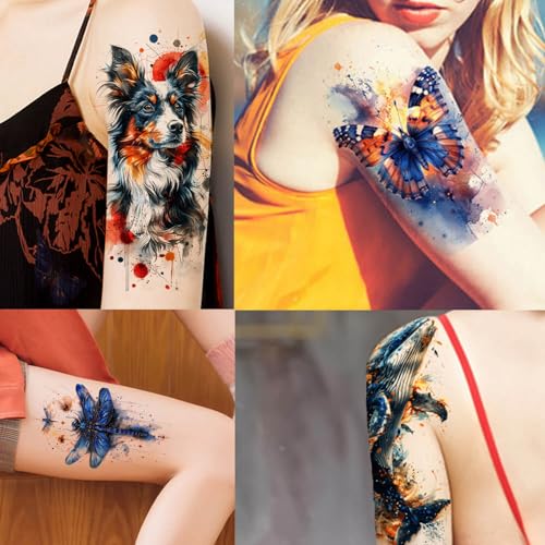 Realistic 3D Temporary Tattoos - 24 Pack Waterproof Floral