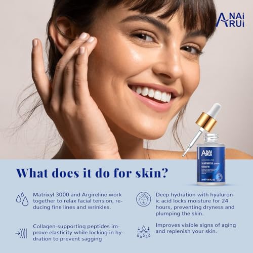 ANAI RUI 10% Argireline Serum+ Matrixyl 3000 Pure Hyaluronic Acid For Face Deep Wrinkle Reducer,Anti-Aging, Collagen Boosting, Peptides Serum for Face1.05 Fl.oz