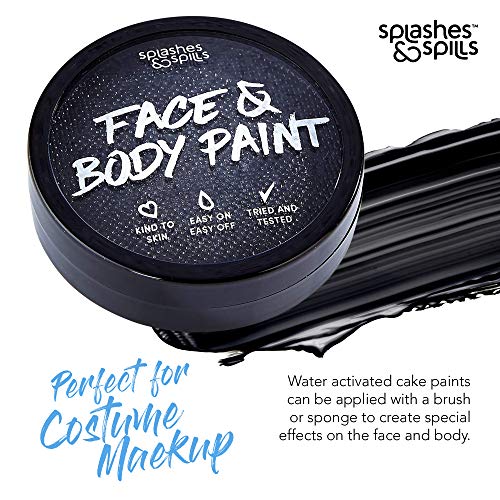 Water Activated Face Paint Black - 18g SFX Makeup Cake