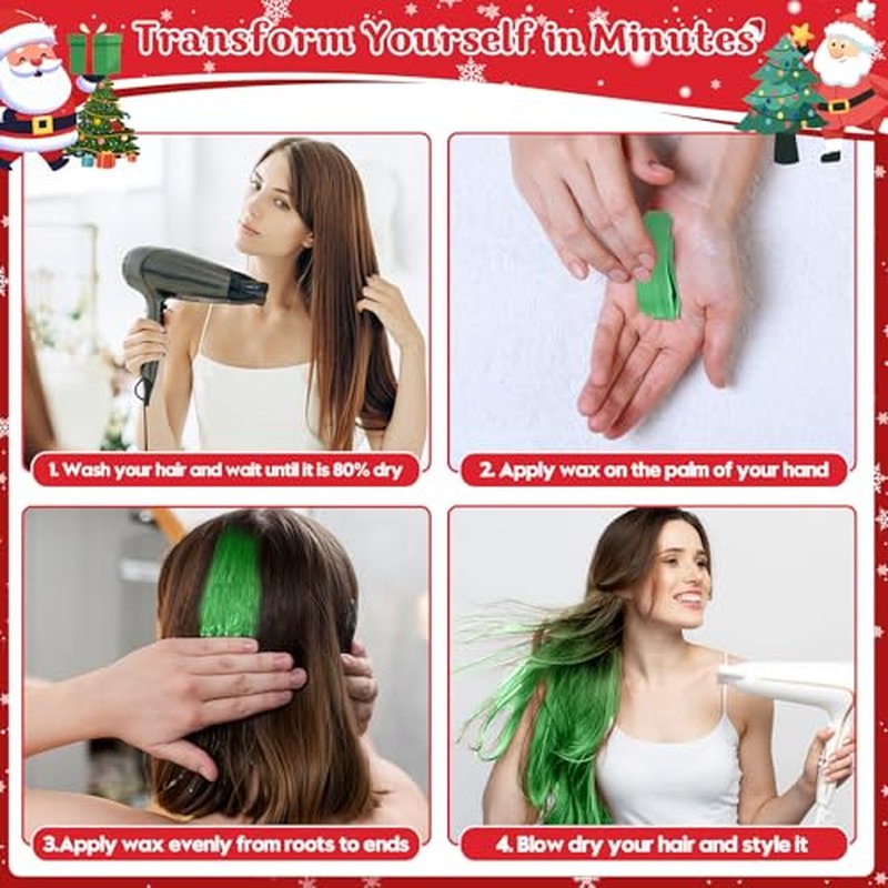 6-Color Temporary Hair Wax Set for DIY Hairstyles | Washable & Gentle